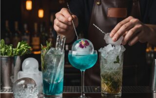 hielo en coctelería creativa